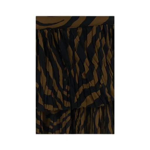 Blumarine Asymmetric Printed Ruffled Chiffon Skirt