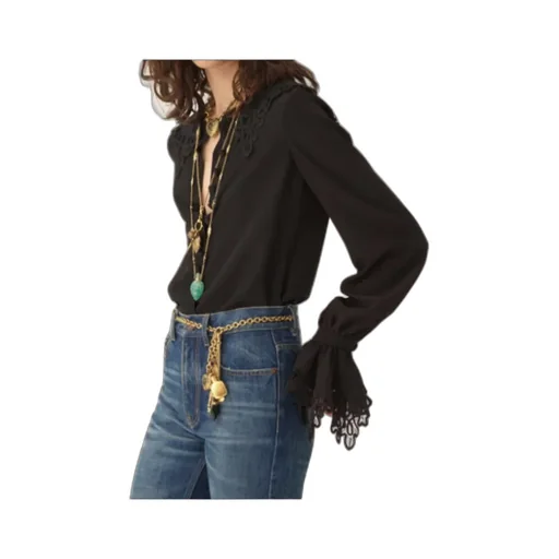 Chloé Fluid Lace Detailed Blouse