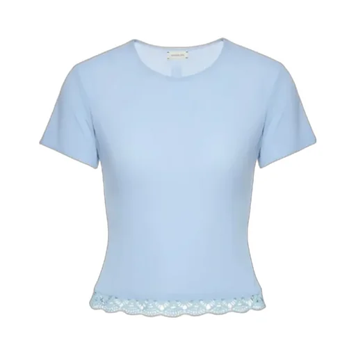 Magda Butrym Fitted Crochet Trim T-Shirt