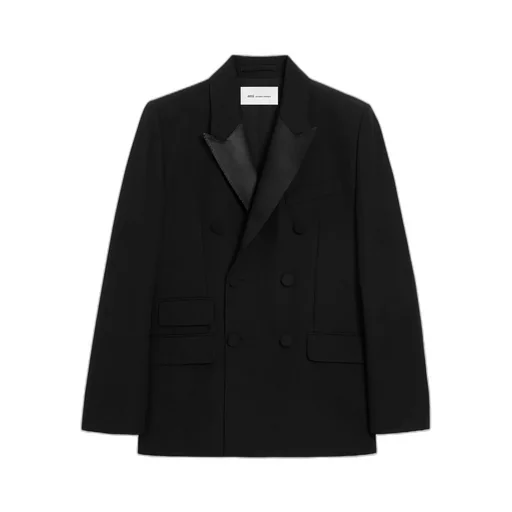 Ami Double Breasted Straight Smocking Jacket