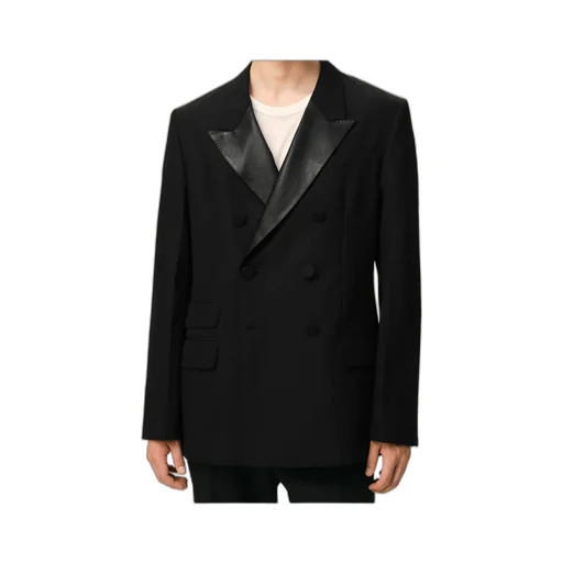 Ami Double Breasted Straight Smocking Jacket