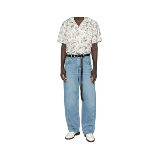 Waistband Jeans With Belt Loops