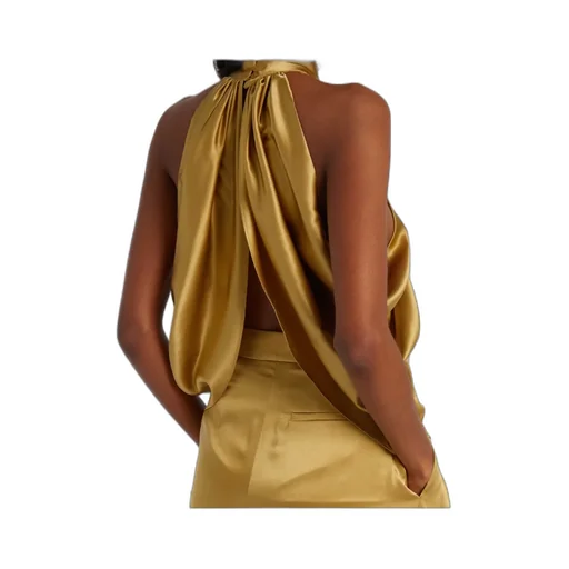 Open-Back Silk-Blend Satin Top