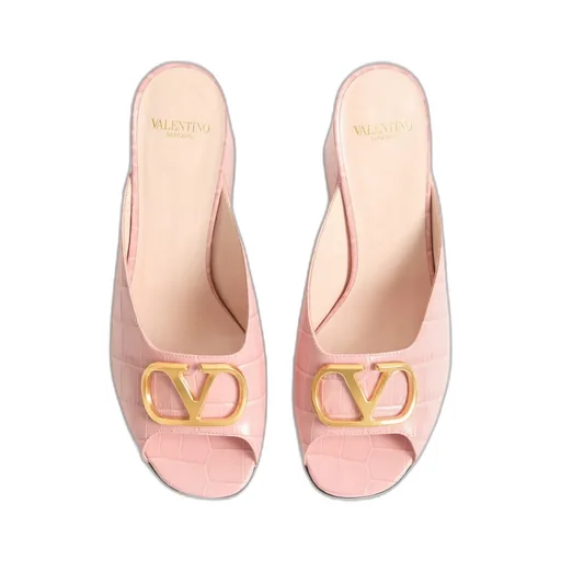 Vlogo Signature Slide Sandal In Printed Calfskin 95Mm