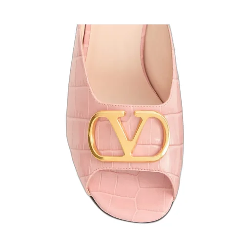 Vlogo Signature Slide Sandal In Printed Calfskin 95Mm