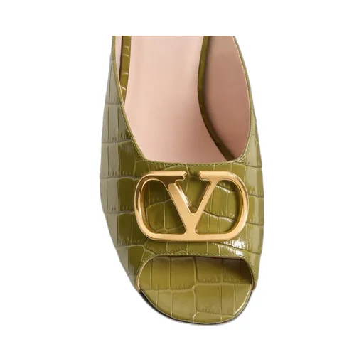 Vlogo Signature Slide Sandal In Printed Calfskin 95Mm