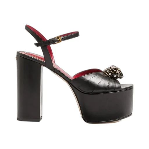 Panthea Platform Sandal In Kidskin Leather 125Mm
