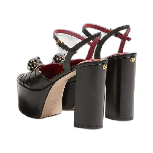 Panthea Platform Sandal In Kidskin Leather 125Mm