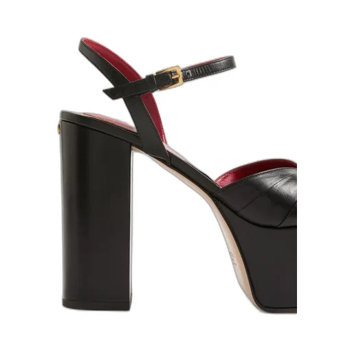 Panthea Platform Sandal In Kidskin Leather 125Mm