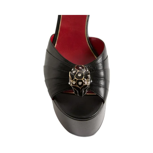 Panthea Platform Sandal In Kidskin Leather 125Mm