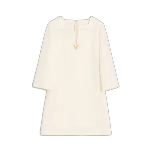 Valentino Vlogo Plaque V-Neck Mini Dress