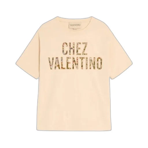 Valentino Logo Embroidered Crewneck T-Shirt