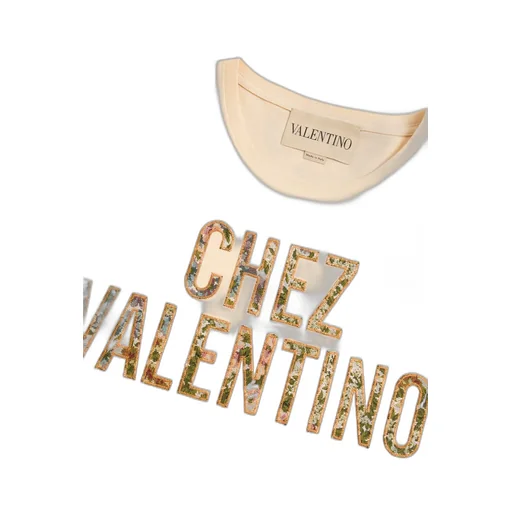 Valentino Logo Embroidered Crewneck T-Shirt