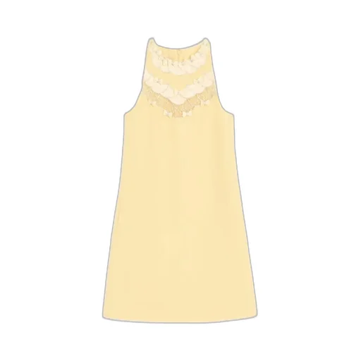 Embroidered Crepe Couture Short Dress