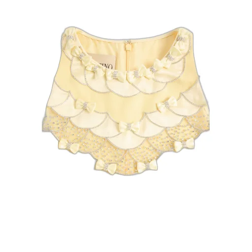 Embroidered Crepe Couture Short Dress