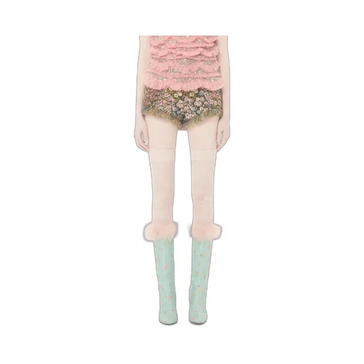 Fringed Floral-Print Shorts