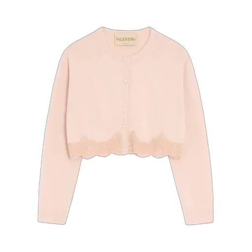 Wool Cardigan With Lace