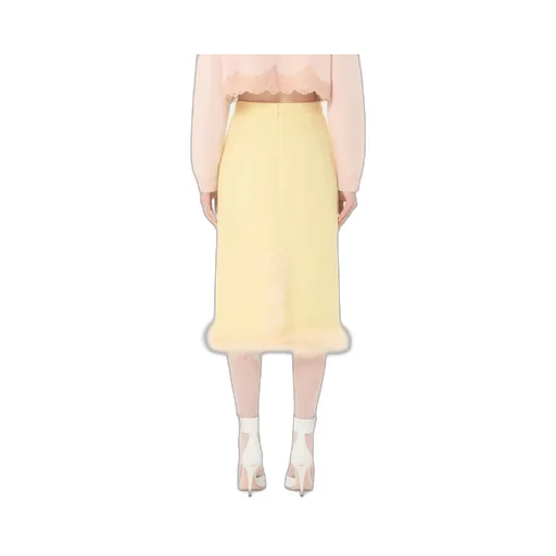 Crepe Couture Skirt With Feathers
