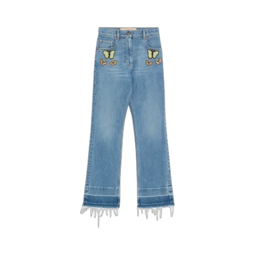 Embroidered Denim Trousers