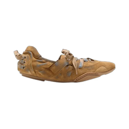 Lace-Up Suede Flats