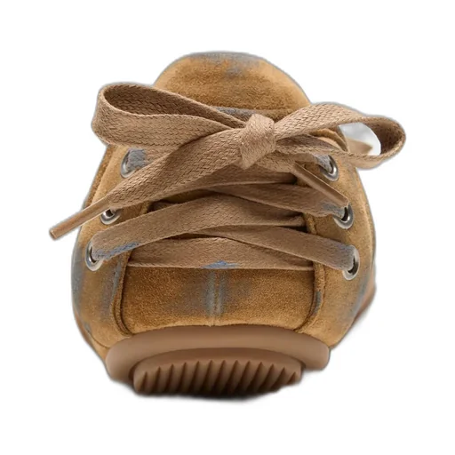 Lace-Up Suede Flats