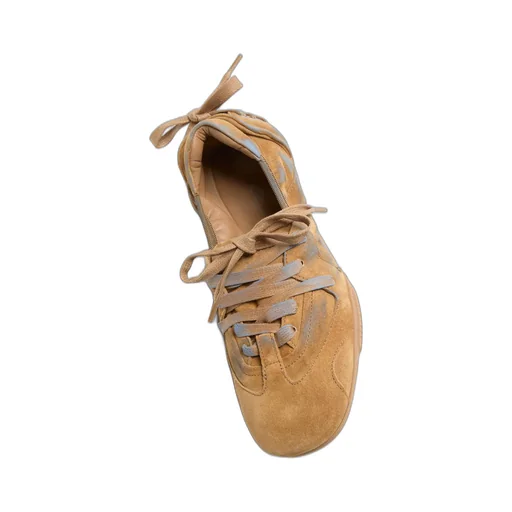 Lace-Up Suede Flats
