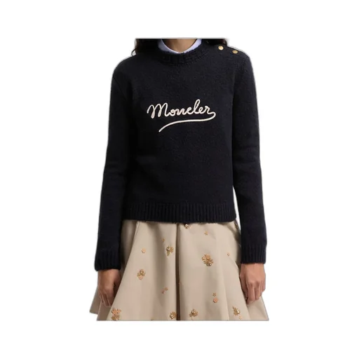 Embroidered Logo Cotton Blend Sweater