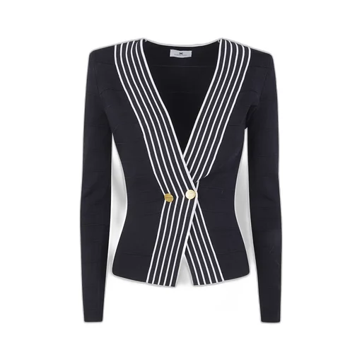 Elisabetta Franchi V-Neck Striped Cardigan