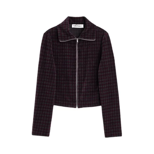Zip-Up Patterned Cardigan