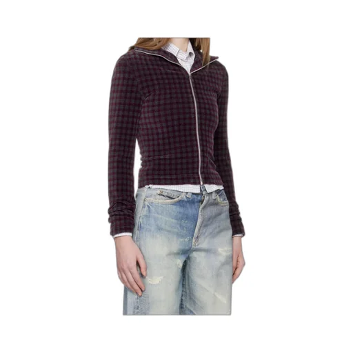 Zip-Up Patterned Cardigan