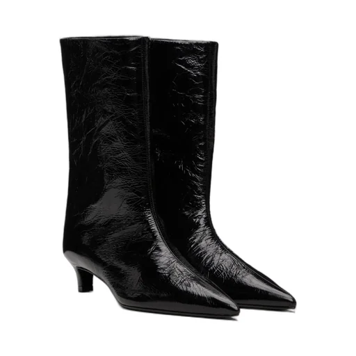 Pointed-Toe Pleated Boots