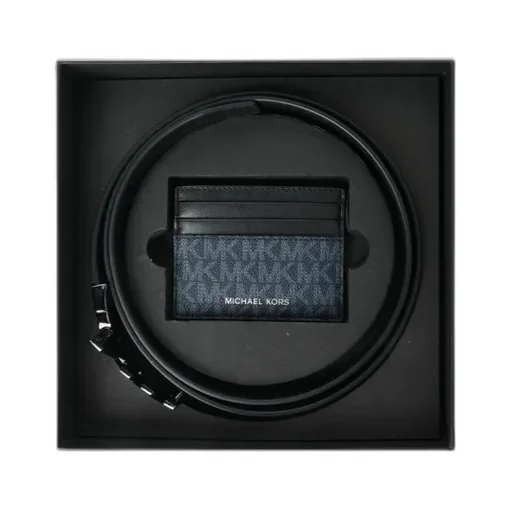 Logo Card Holder And Belt Two-Piece Set