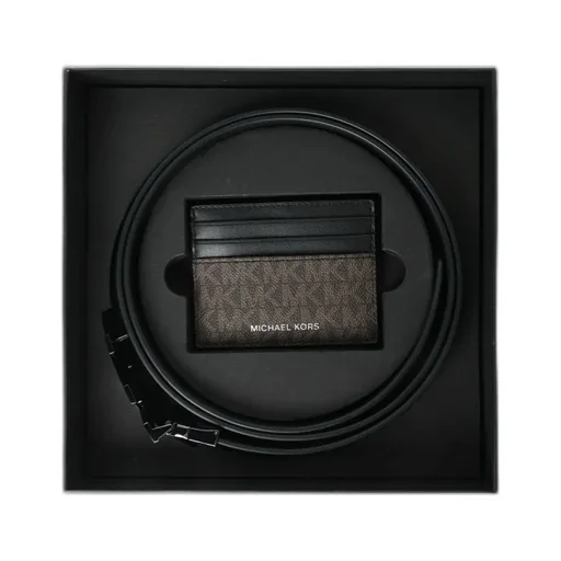 Logo Card Holder And Belt Two-Piece Set