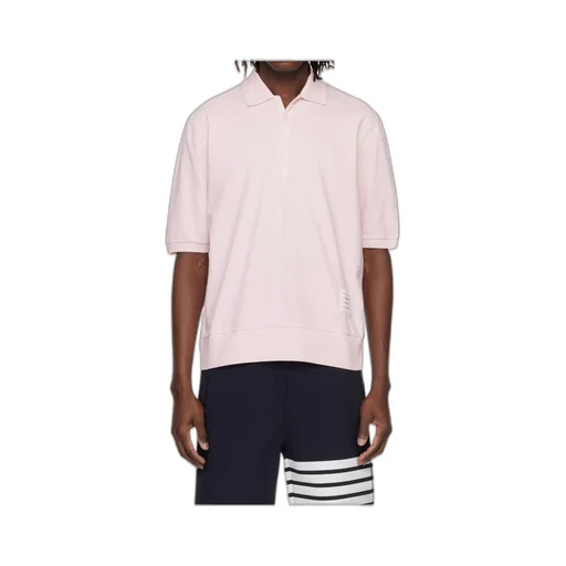 Thom Browne Ottoman 4-Bar Logo Patch Polo Shirt