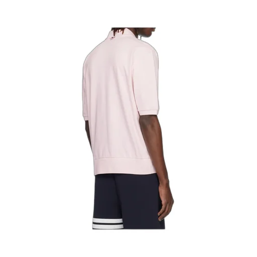 Thom Browne Ottoman 4-Bar Logo Patch Polo Shirt