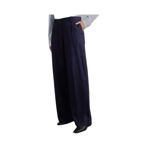 Pleated Wide-Leg Casual Pants