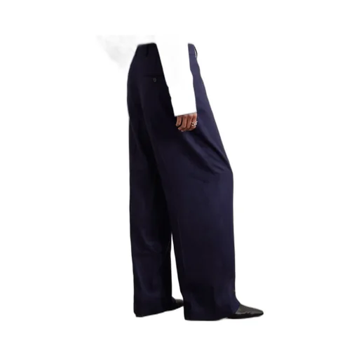 Pleated Wide-Leg Casual Pants