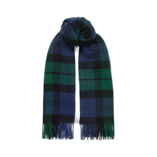Checkered Cashmere And Wool Blend Scarf