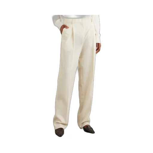 Pleated Wide-Leg Casual Pants