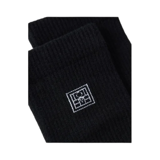 Two Pairs Of Embroidered Ribbed Blend Socks