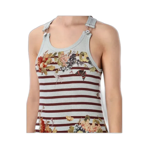 Jean Paul Gaultier Mariniere Grape Tank Long Dress