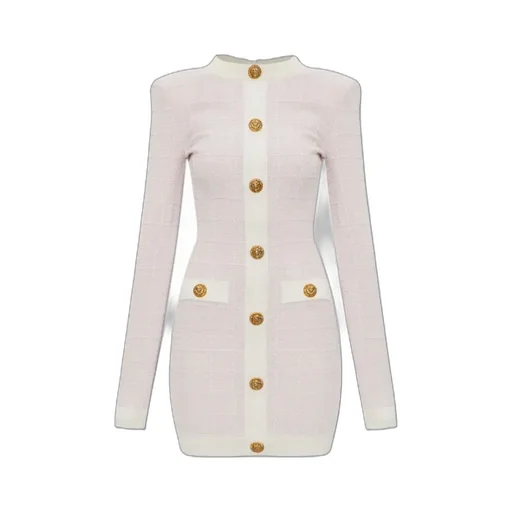 Balmain Buttoned Tweed Mini Dress