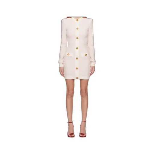 Balmain Buttoned Tweed Mini Dress