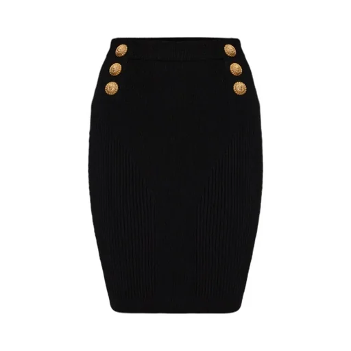 Balmain Button Detail Knitted Skirt