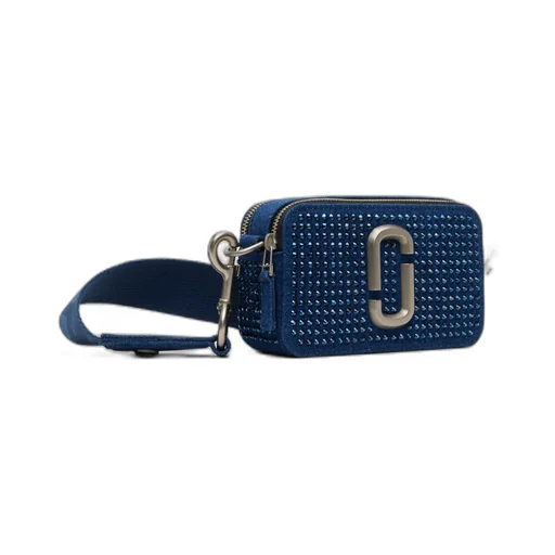 The Crystal Denim Snapshot Shoulder Bag