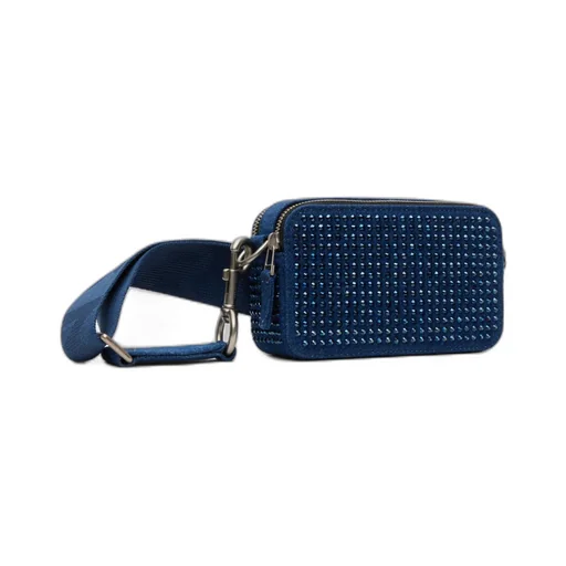 The Crystal Denim Snapshot Shoulder Bag