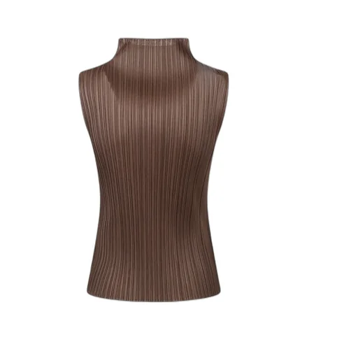 Pleats Please Issey Miyake High Neck Sleeveless Top