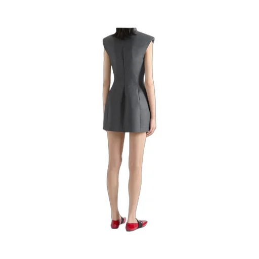 Sleeveless Tailored Dress In Wool