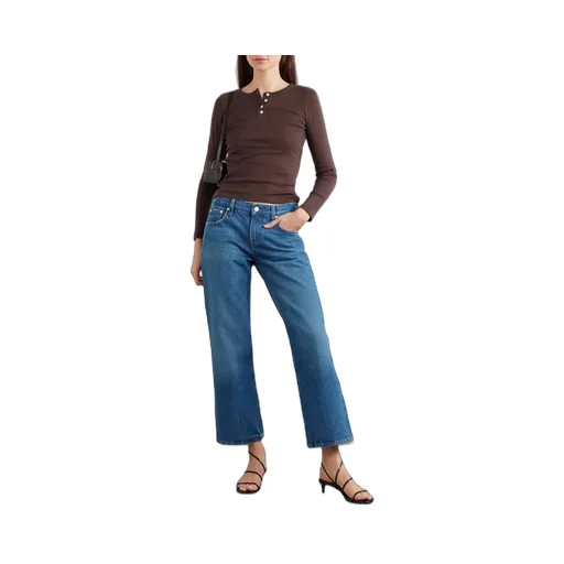 Faye Cropped Mid-Rise Straight-Leg Jeans