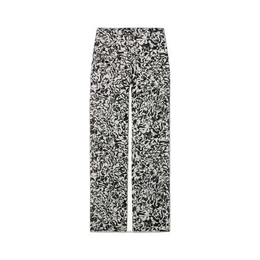 Printed Chiffon Straight Leg Casual Pants